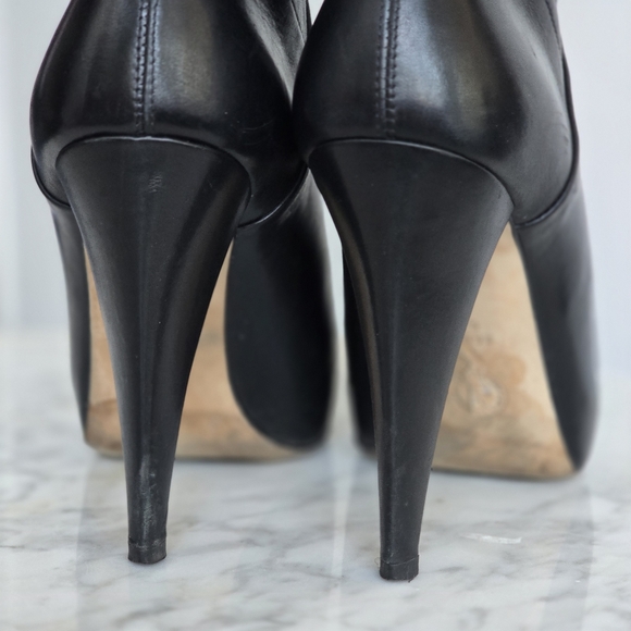 BALLY Estelle Pull On High Heel Black Leather Boot Size US 5 - Picture 7 of 12